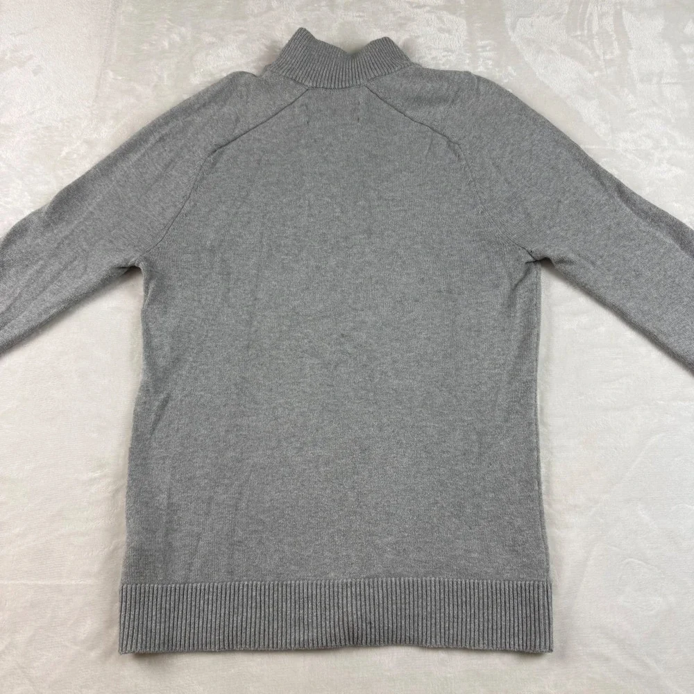 Abercrombie & Fitch Quarter Zip Cashmere Blend Sweater Mens S Grey Cotton Knit